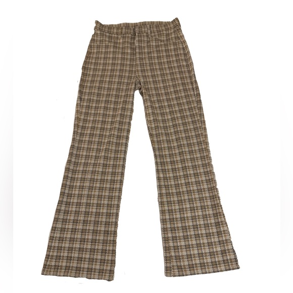 YELLOW/GOLD PLAID PANTS - Picture 1 of 2